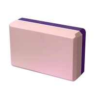 Йога блок полумягкий 2-х цветный (фиолетово-розовый) 223х150х76мм., из вспененного ЭВА E29313-7